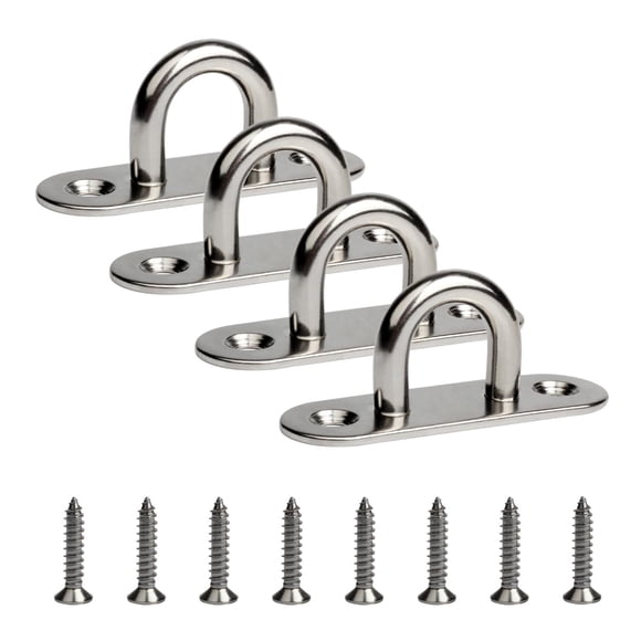 WOFTD Paquete de 4 ganchos de techo de acero inoxidable M5 45 x 15 mm
