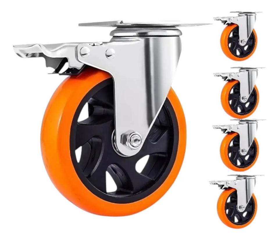Genérico - Packx4 Ruedas Giratorias Ruedas Industriales Con Frenos