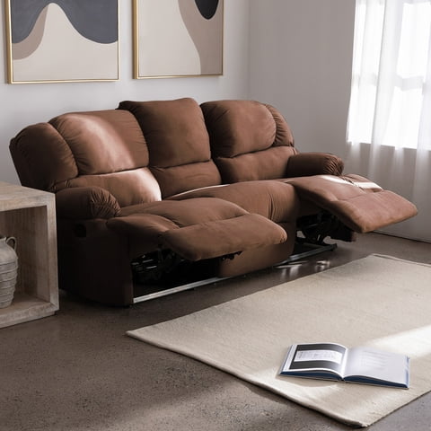 Latam Home - Bergere Perugia Reclinable 3 Cuerpos Tela Velvet Chocolate
