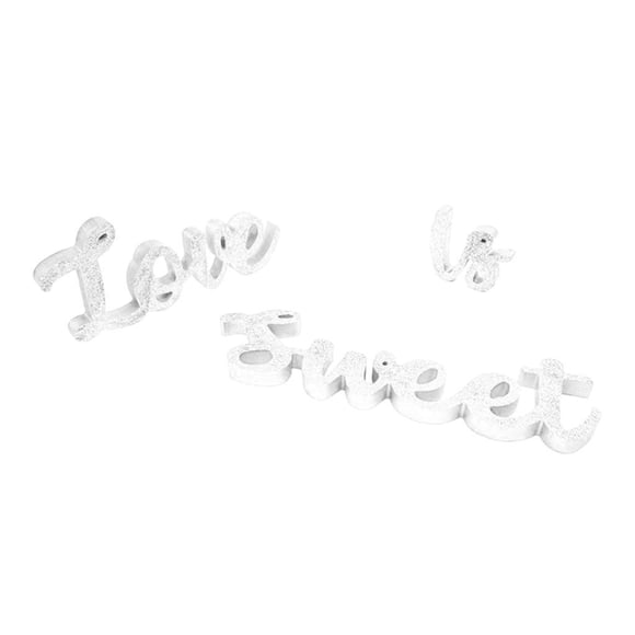 Letra De Madera Love IS Sweet Sign Decoración De Mesa Para El Día De San Valentín Para Año Nuevo Blanco