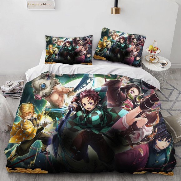 Anime- Duv-et Cov-er 3 Piece- Bedding SetTeen -Anime C-omforter C-over Set Super S-oft Duvet Cover- with Pillowcase
