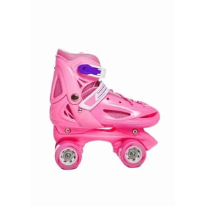 Genérico - Patines Rollers Niña Más Protectores Y Casco Talla M 30-33, Rosado