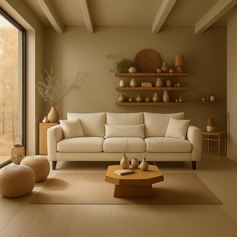 Casa Wow Deco - Sofá 3 Cuerpos Libera Beige Tela – Confort Y Estilo Para Tu Hogar