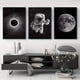 thumbnail image 1 of 3pcs Black And White Outer Space Creative Landscape Canvas Wall Art, Home Decor, Frameless 12"x8", 17"x12", 1 of 4