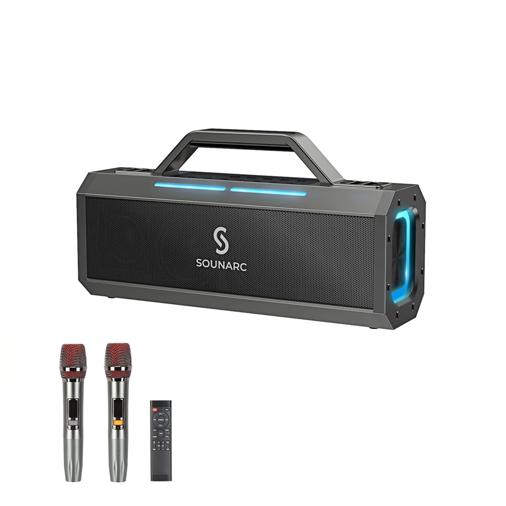 Sounarc K1 Parlante Para Karaoke Bluetooth 150w Ipx6 18000mah Rgb 2 Microfonos