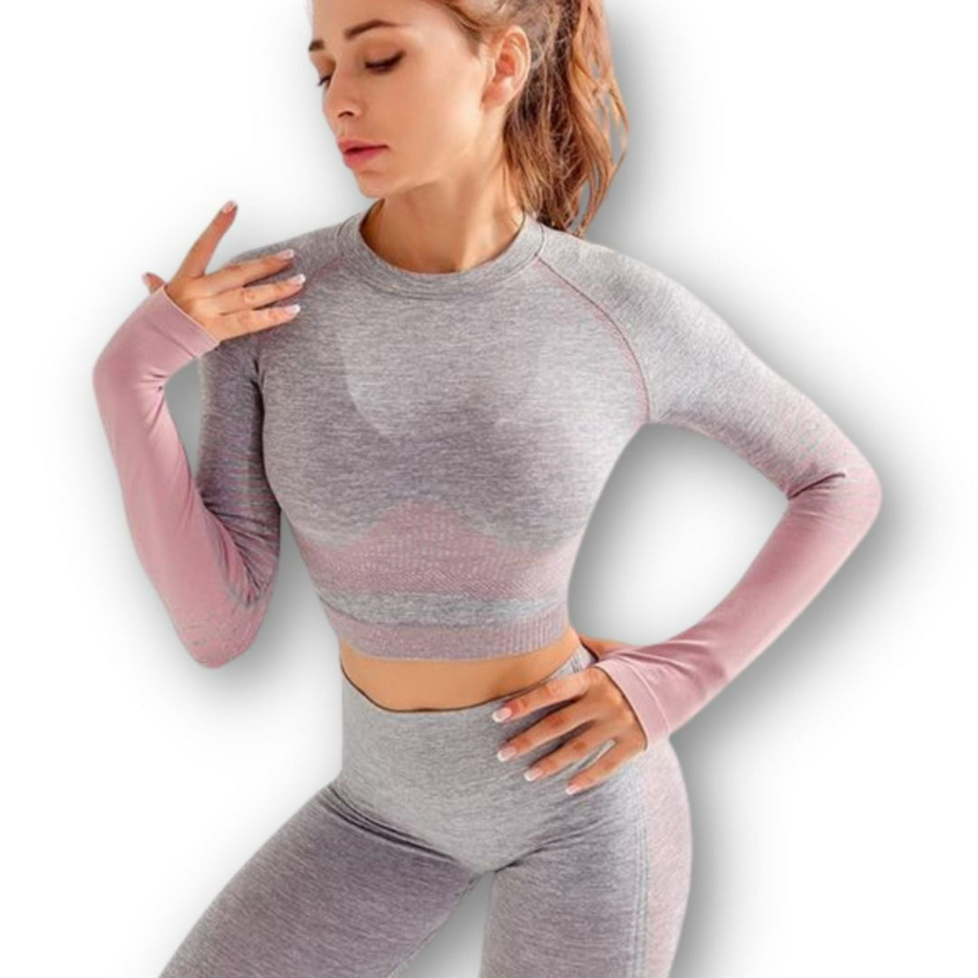 Conjunto De Fitness De Gimnasio De 2 Piezas Wild Travel Rosado