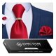 thumbnail image 2 of Corbata Hombre Seda En Caja + Anillo Dorado, Paño Y Colleras rojo Talla Única, 2 of 5