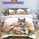 thumbnail image 1 of bedding Featuring a Wild Wolf Design Among Autumn Wildflowers (Includes 1 Duvet Cover And 2 Pillowcases Inserts Not Included) This Printed Bedding Is Soft And C, 1 of 1