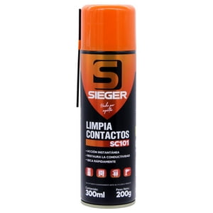 Limpia Contacto Eléctricos Y Electrónicos Sc101 300Ml Sieger Naranja Claro