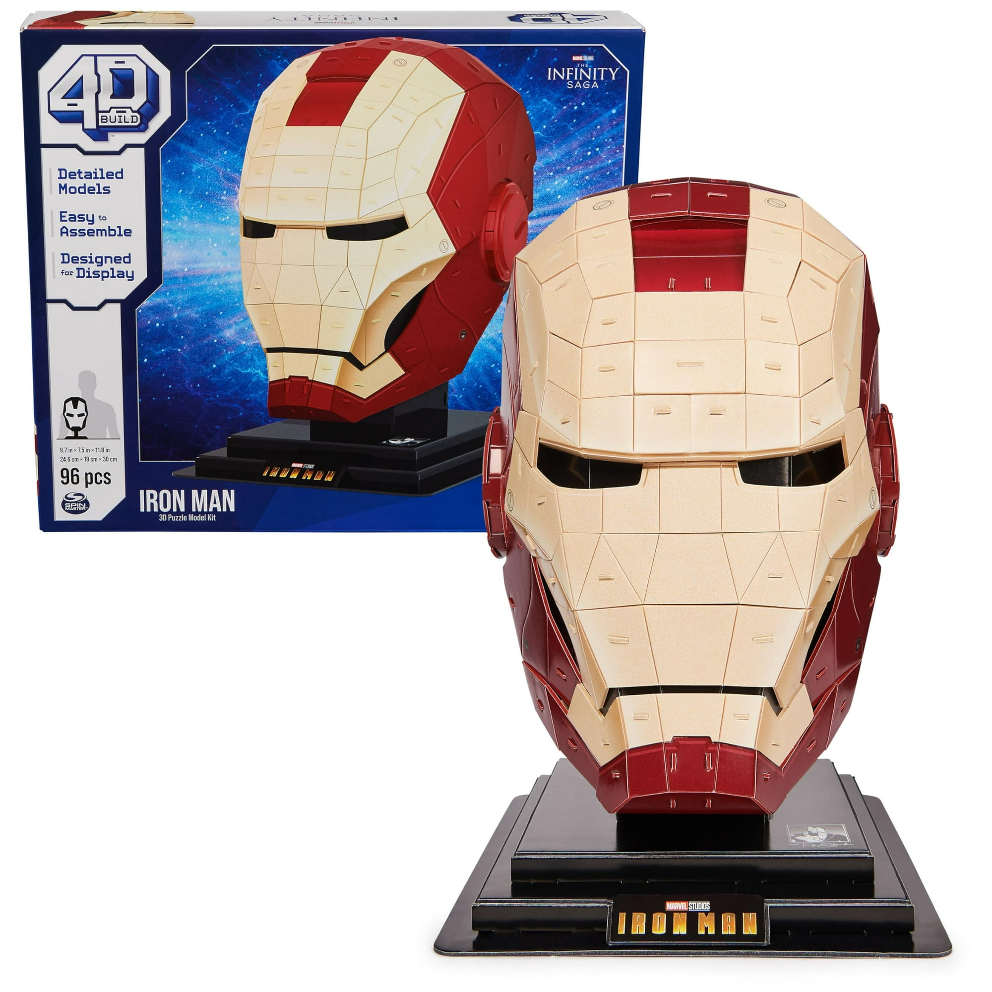 4d Build - Kit De Maquetas De Rompecabezas 3d De Marvel Iron Man Con Soporte, Construcción En 4d, 96 Unidades