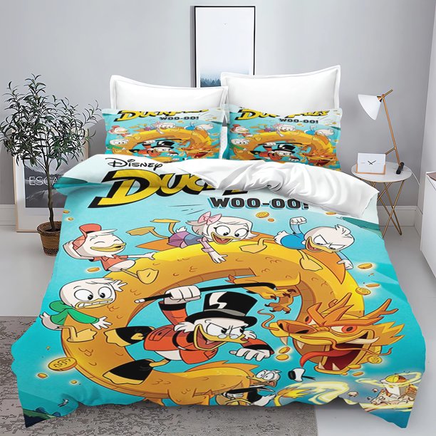 v1338 Bed Sheets Donald Duck Anime Duvet Cover Set Comforte Printed Cartoon Twin Size Bedding Sets Christmas Gifts -piece 3-Piece Bedding Set (1 Duvet Cover + 2 Pillow Shams) Bed Sheets ju1338