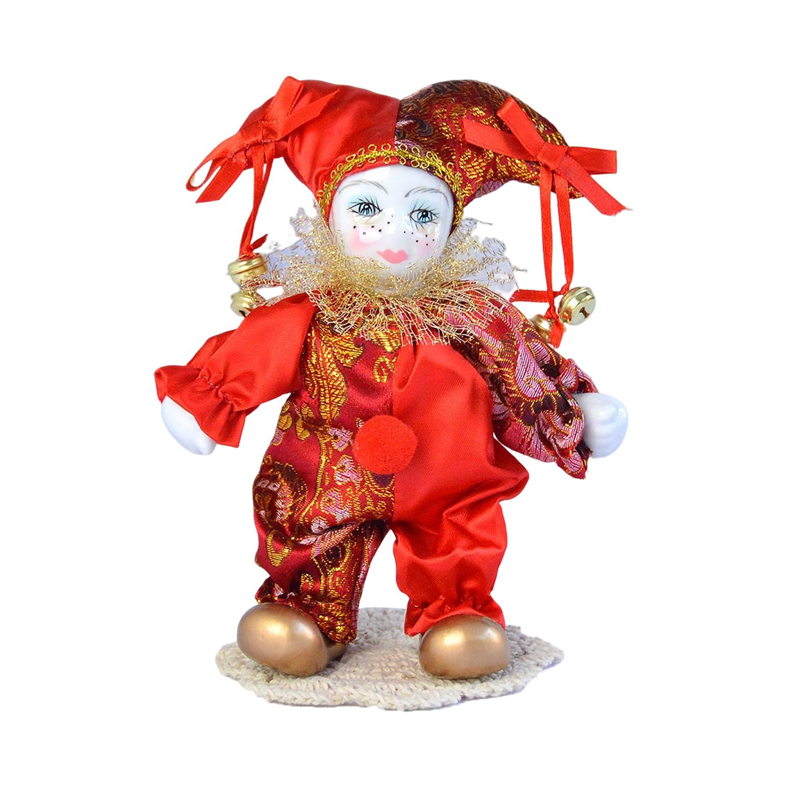 Magideal - Muñeca Arlequín De 7 Pulgadas Con Disfraz, Decoración De Escritorio De Mesa, Muñeca Antigua Coleccionable, Modelo De Ángel De Exhibición Para El Hogar
