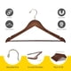 thumbnail image 4 of Perchas de madera maciza ligeramente curvadas de calidad, 30 unidades, 4 of 8