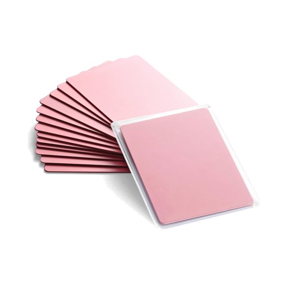 Tarjetas de presentación OESDLTD de aluminio rosa 86 x 54 mm, paquete de 15