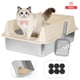thumbnail image 1 of Arenero Gatos Grande Michis Baño Sanitario Acero Inox Con Pala Color Café, 1 of 10