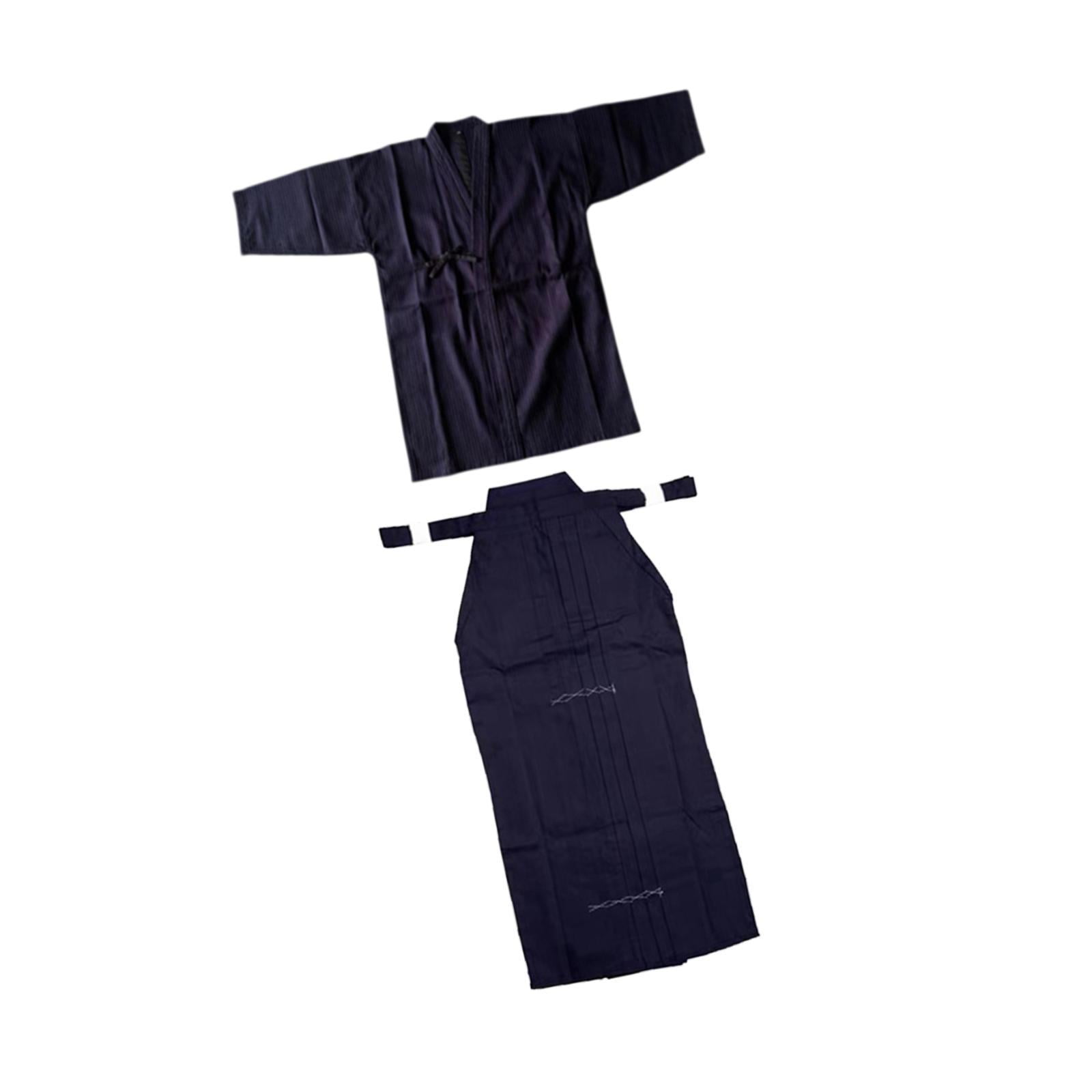 Ioensy - Conjunto De Uniforme De Kendo, Hakama De Kendo, Ninjas Transpirables, Judo, Kimono Japonés, Hakama, 175 Cm, Azul Y Azul