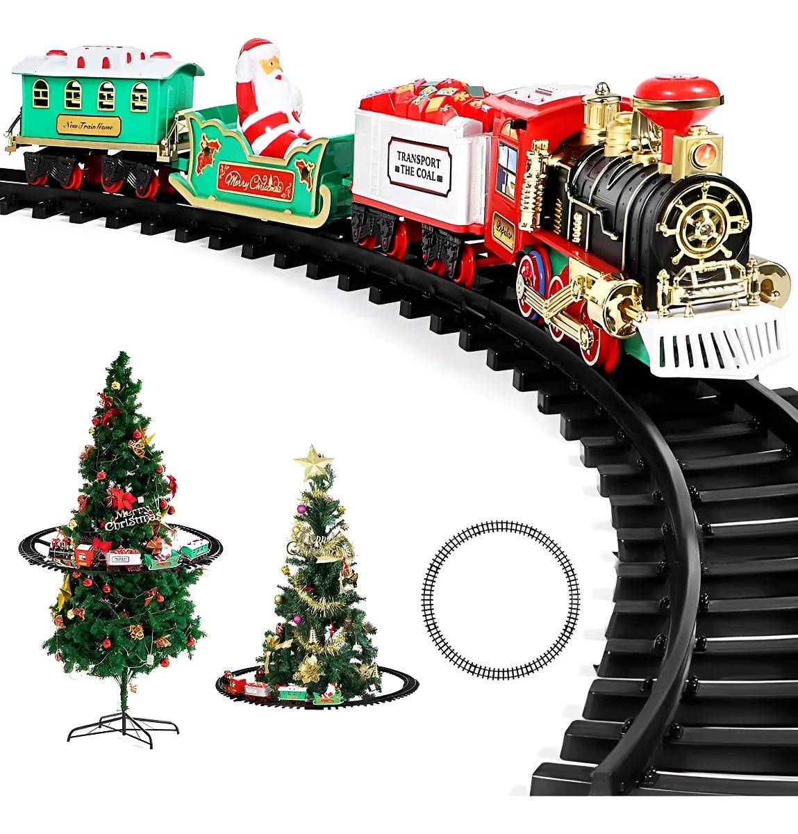 Genérica - Juego De Tren Navidad Alrededor Del Árbol De Sonidos Luz 90Cm Con Sonidos Luz