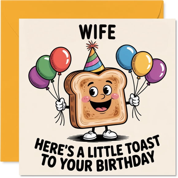 Tarjeta de felicitación Stuff4 A Little Toast to You Happy Birthday Wife