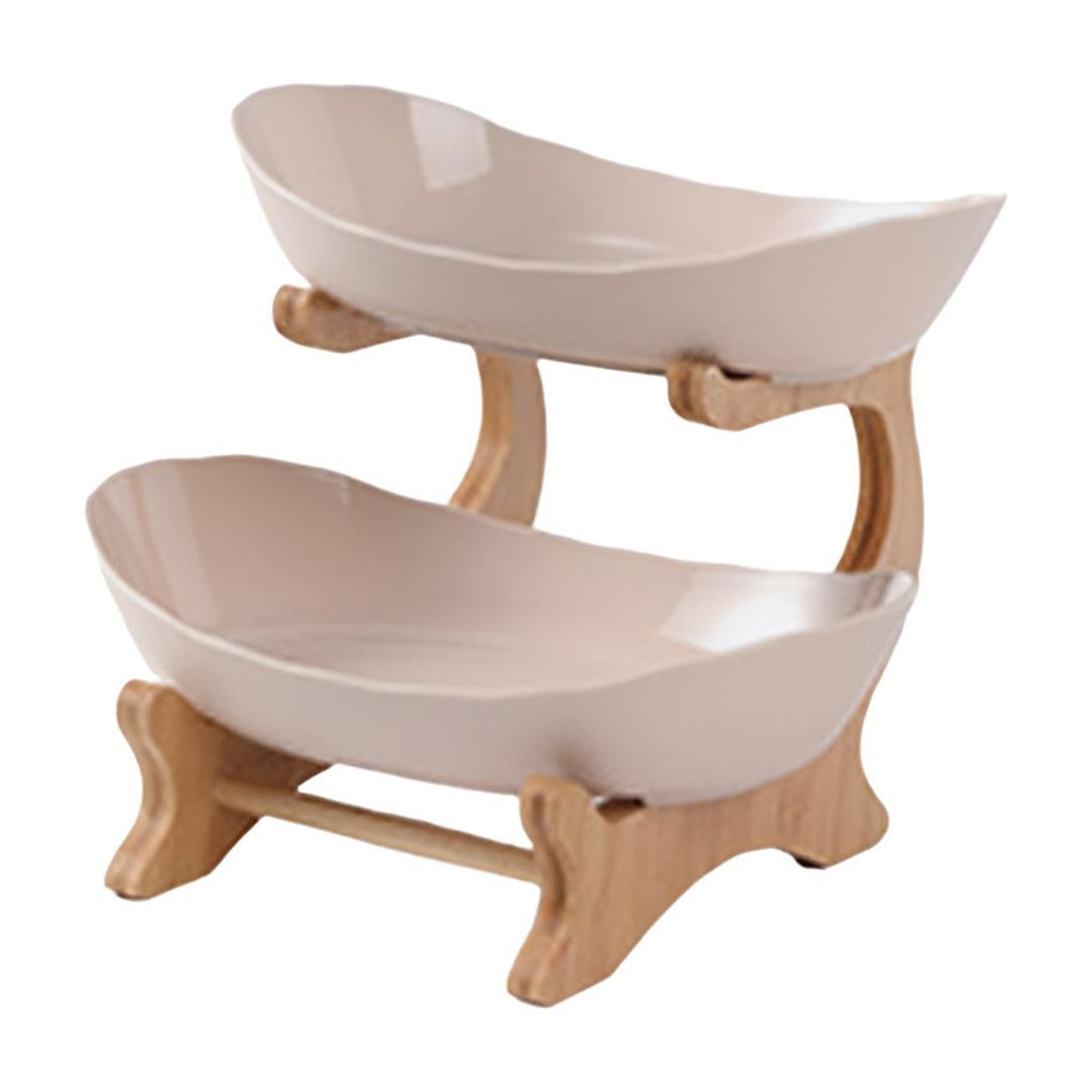 Magideal - Bandeja Para Servir Aperitivos, Decoración De Platos Con Soporte, Organizador De Almacenamiento De Alimentos, Plato De Fruta Para Mesa De Fiesta, Frut 2 Capas