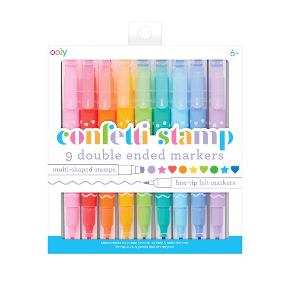Marcadores Ooly Confetti Stamp de 9 unidades con doble punta