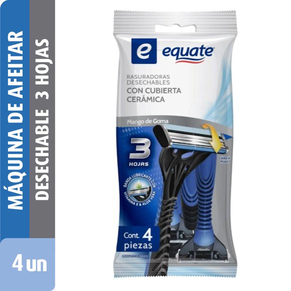 Máquina de Afeitar Desechable Hombre, 3 Hojas, 4 Un