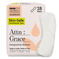 Attn : Grace - Almohadillas Para Incontinencia Attn: Grace Moderate Para Mujer, Paquete De 28