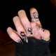 thumbnail image 3 of Uñas postizas con brillo y llamas negras, uñas postizas de brillo medio para mujeres y niñas, 24 unidades, 3 of 7