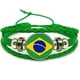 thumbnail image 1 of Pulsera para fanático del fútbol de cuero sintético Brasil verde, 1 of 2