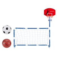 Magideal - Aro De Baloncesto Con Portería De Fútbol 2 En 1, Tablero De Baloncesto Portátil De Fácil Montaje Para Portería De Fútbol, Para Patio Interior Y Exteri