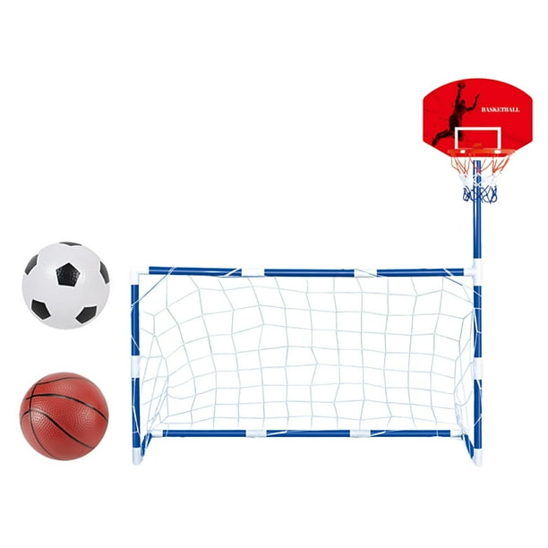 Aro de Baloncesto con Portería de Fútbol 2 en 1, Tablero de Baloncesto Portátil de Fácil Montaje para Portería de Fútbol, para Patio Interior Y Exteri