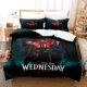 thumbnail image 1 of Wednesday-Addams 3 PCS Comforter Set with 2 Pillowcases,Wednesday-Addams Bedding Set Sheet Set for Kids Adults,All Season Lightweight, 1 of 5