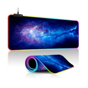 Crusec - Alfombrilla Mousepad 30X80 Con Luz Led Rgb Antideslizante