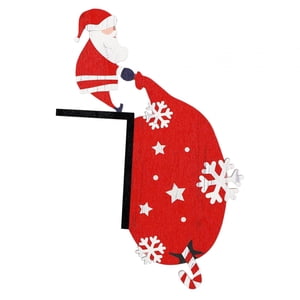 Magideal - Decoraciones Navideñas Para Marcos De Puertas, Adornos Artesanales, Decoración De Madera Para Puertas De Papá Noel, Divertidas Para Ventanas Navideñas