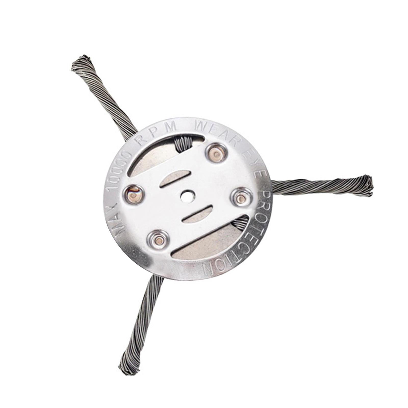 Ioensy - Cabezal De Repuesto Para Recortadora De Césped, Cabezal De Cepillo De Disco De Alambre De Acero De 3 Cuchillas Para Entrada De Vehículos