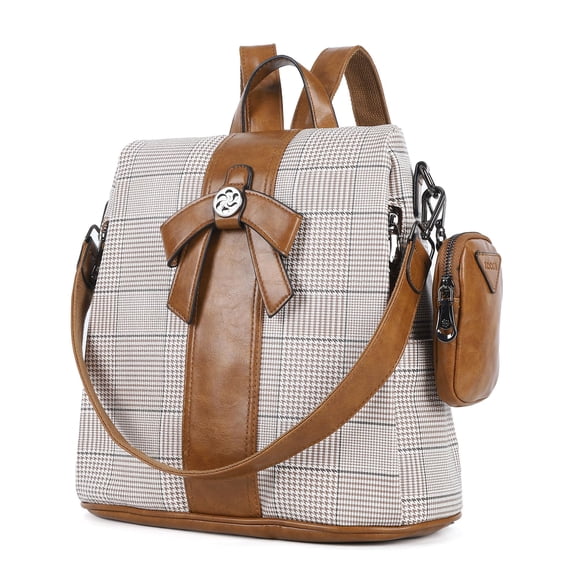 Mochila ZOCAI 32x13x33 cm Marrón Antirrobo de Cuero PU