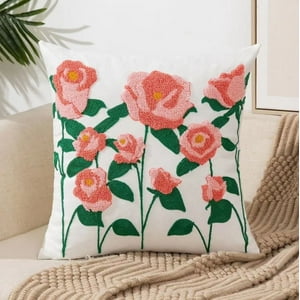 Homestore - Cojín Bordado 45X45 Cm Rosas