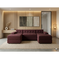 Muebles New - Sofa U Seccional Burdeo Lino