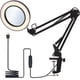 thumbnail image 3 of Lámpara de mesa con lupa de 8X, LED regulables, luz de escritorio, lámpara de lectura con lupa, lupa con lámpara, luz para leer, trabajar, estudiar, lámpara de mesa con abrazadera flexible con lupa de, 3 of 7