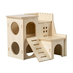 Genérico - Accesorios De Jaula De Madera Maciza Para Casa De Hámster De Madera Para Ratones Chinchilla Estilo Hámster C