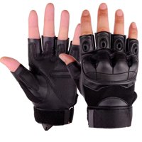Xusx111 - Guante Táctico Sin Dedos Medio Dedo Al Aire Libre Ciclismo Motocicleta Senderismo Camping Guantes De Conducción (Negro, L)
