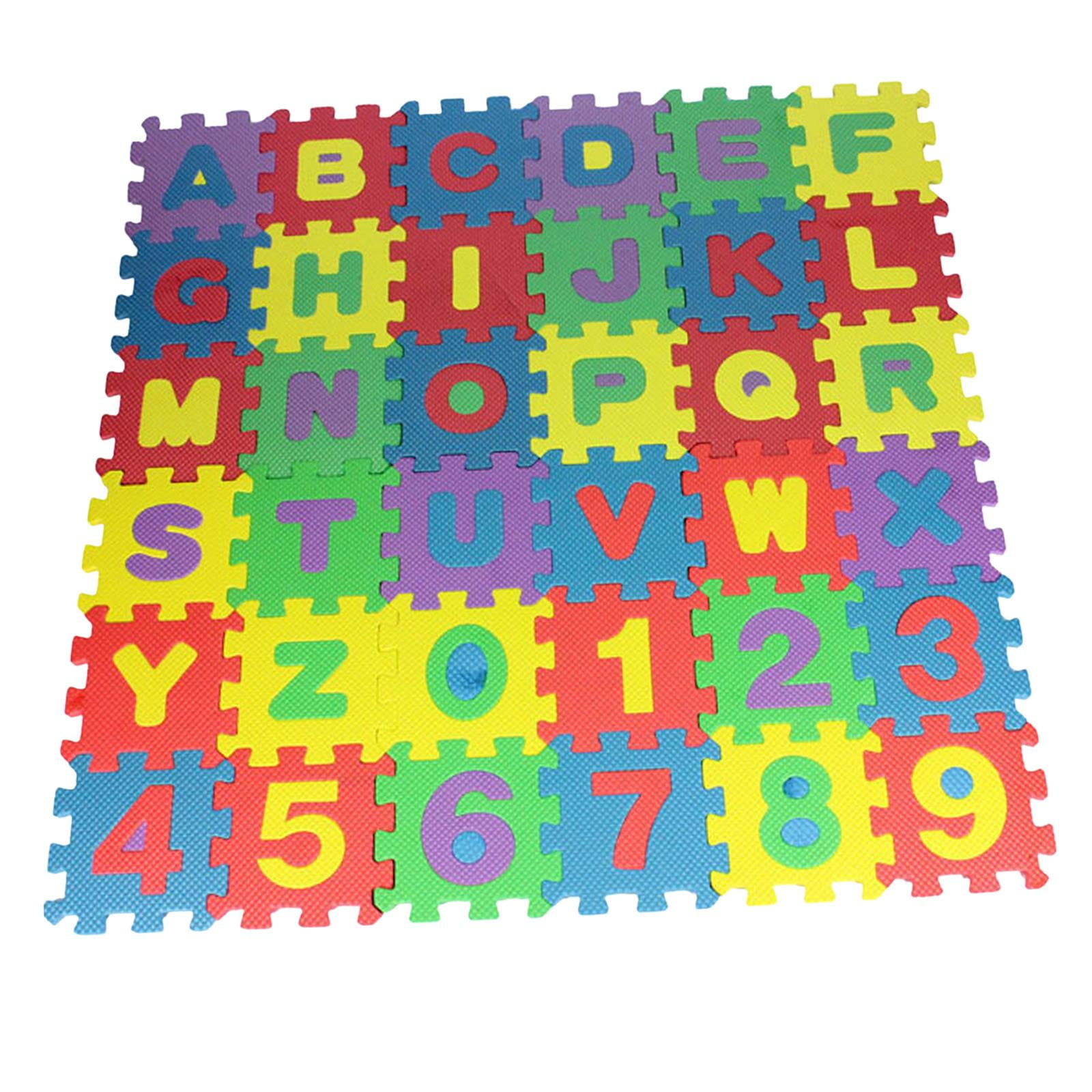 Magideal - Juego De 36 Piezas De Rompecabezas, Alfombrilla De Juego Con Números Del Alfabeto, Alfombrilla De Espuma Eva, Alfombrilla Para Gatear, Juego De Alfomb , 9cmx9cm