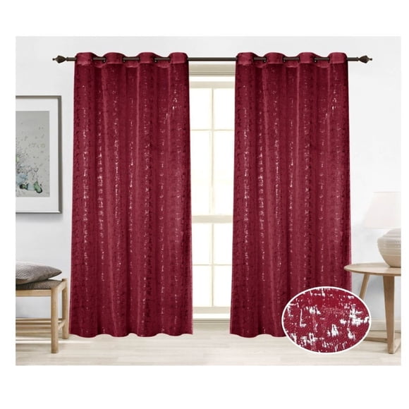Cortina Velo Visillo 140 x 240 cm 2 Paños - Rojo Puntos M0602