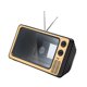 thumbnail image 3 of Amplificador De TV De 11" De Dise?o Retro, Regalo Para Papá, Miniamplificador Para Juegos, Cualquier Teléfono Inteligente, Dorado, 3 of 5