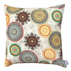 Elizabeth Peper - Cojín Decorativo Diseño Mandalas De Colores 45X45 Relleno