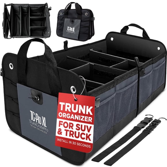 Organizador de maletero TRUNKCRATEPRO XL para SUV, coche, camión, gris