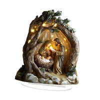 Magideal - Decoración De Belén 2D, Decoración De Belén Acrílico, Obra De Arte, Adorno Rústico De Escritorio Para Chimenea, Estantería, Sala De Estar, Vacaciones 162 Cm X 20 Cm