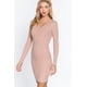 thumbnail image 3 of Vestido Mini de Canalé con Escote en V y Manga Larga, 3 of 5