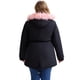 thumbnail image 4 of Agnes Orinda Chaqueta Parka Rompevientos para Mujer Talla Grande con Capucha de Piel Sintética Cremallera Cintura con Cordón Forro de Felpa Abrigo de Invierno con Bolsillos L Negro Rosa, 4 of 5