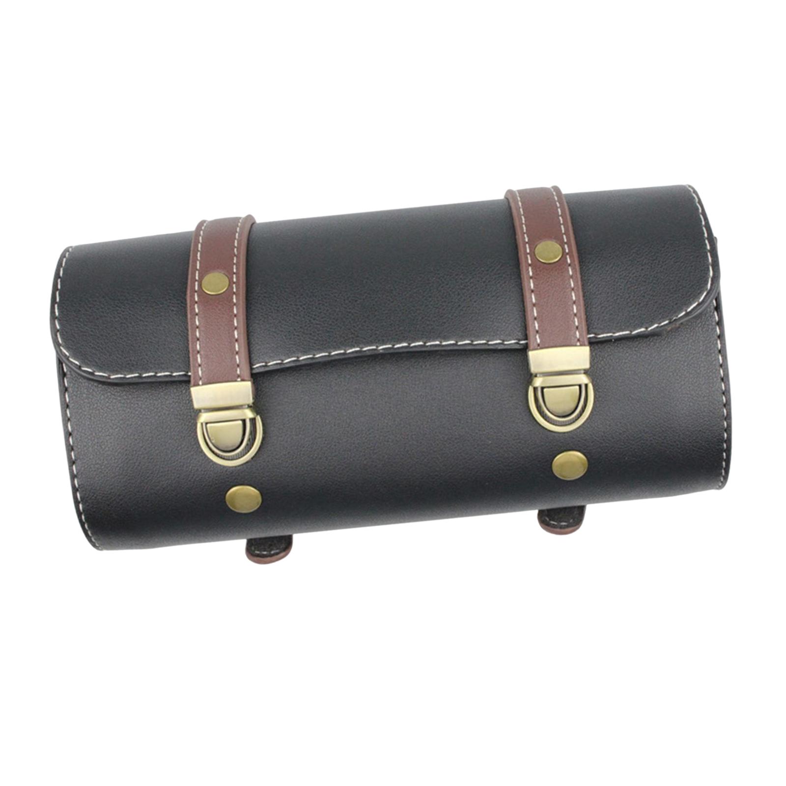 Magideal - Bolsa De Horquilla Para Motocicleta, Bolsa De Almacenamiento Impermeable, Bolsa De Herramientas Con Cierre De Hebilla, Bolsa De Material Cuero Pu Para Negro