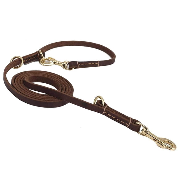 Correa para perro Guiding Star de piel auténtica multifunción, 2,4 m
